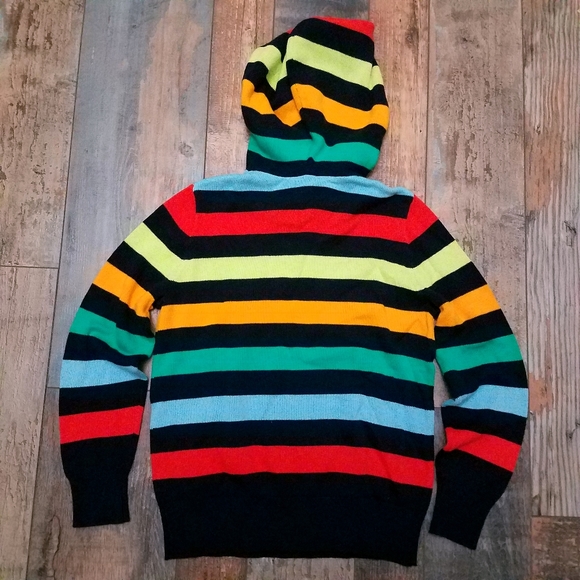 Nwt crewcuts multicolor striped knit hoodie size 12 - Picture 3 of 4